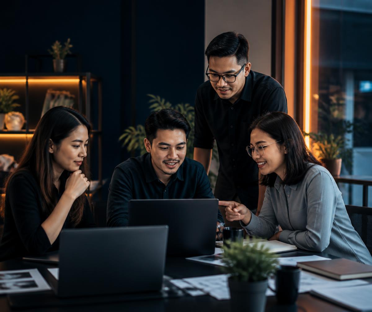 Tim NEYNA DYNAMIC'S berdiskusi menyusun strategi digital marketing